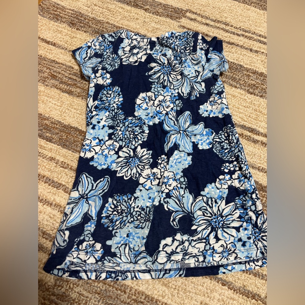 Lilly Pulitzer Navy and Light Blue Floral Dress - Picture 3 of 3